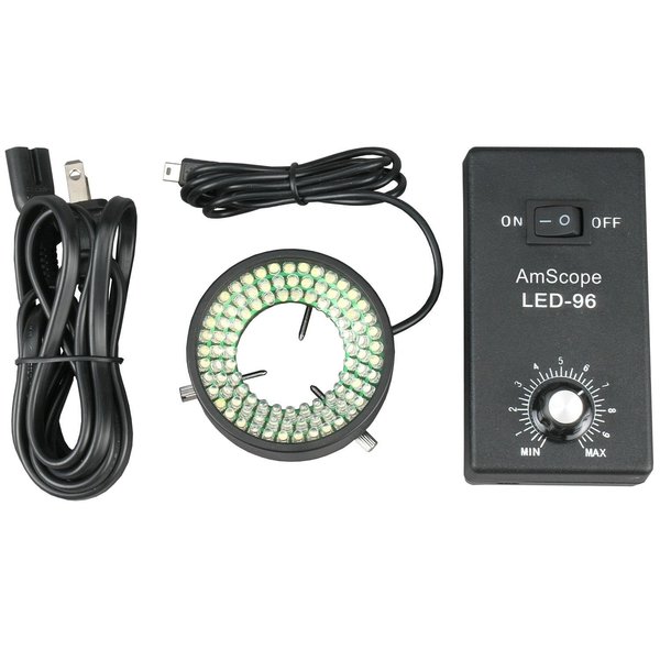 Amscope 96 LED Ring Light For Single Zoom Microscopes LED-96S